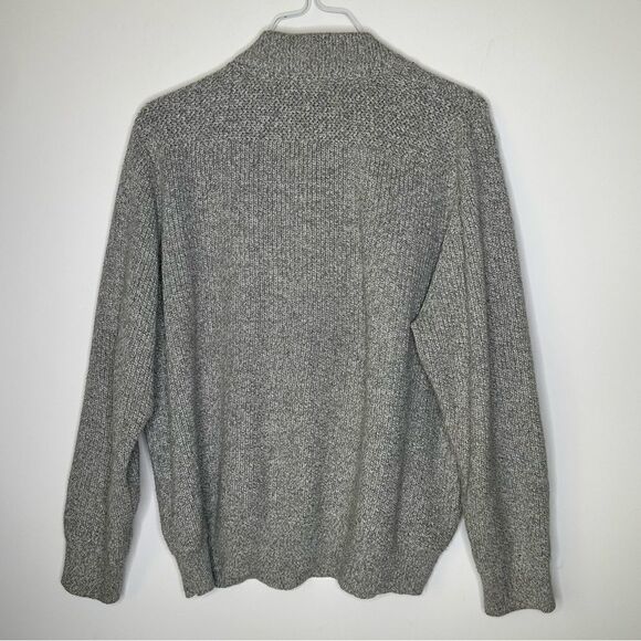 Eddie Bauer Mens Sweater Size Large Pullover Heathered Gray V Neck - Picture 3 of 8